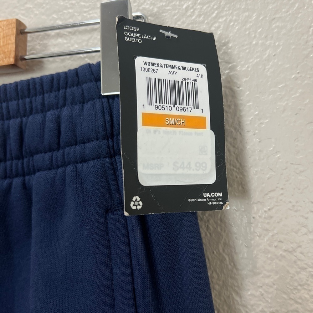 Under Armour Womens Small Sweatpants Joggers Navy Blue Loose Pull On Soft Comfy - Picture 11 of 11